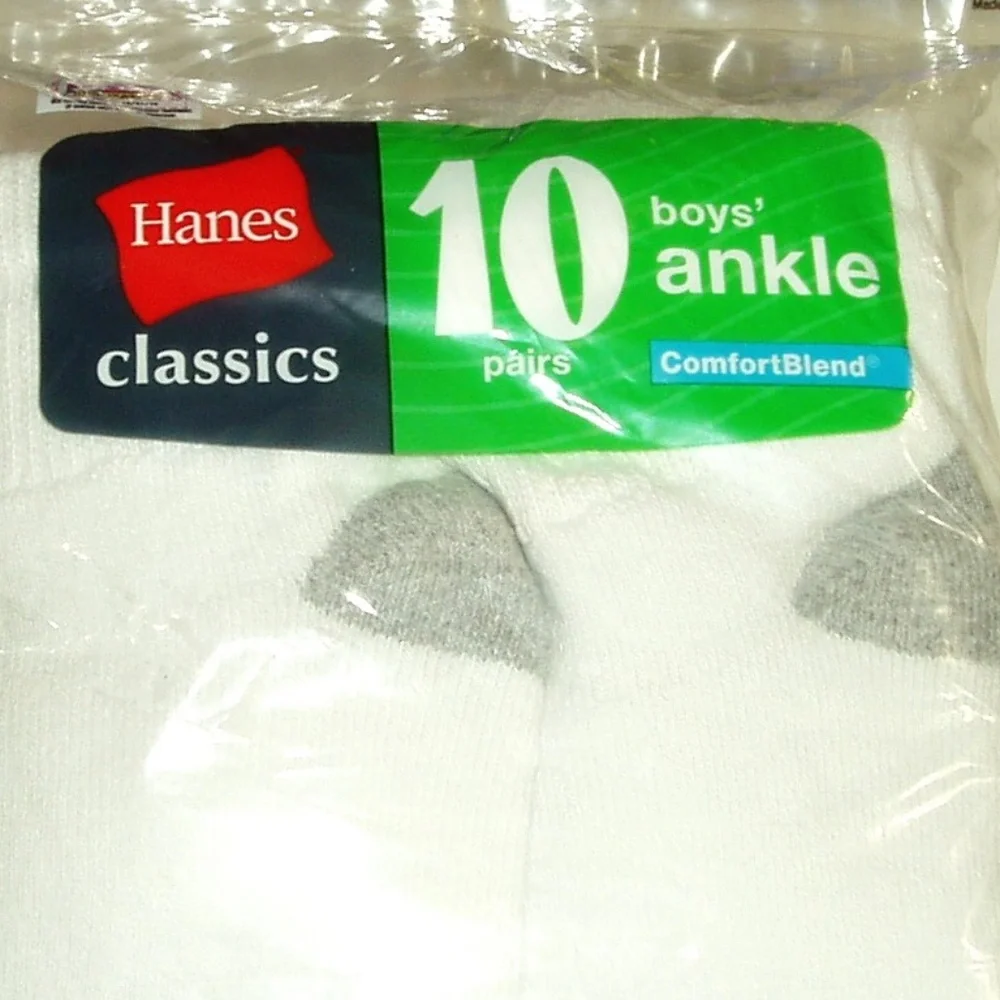 Boys Ankle Hanes Socks Classic 10 pair Quarter